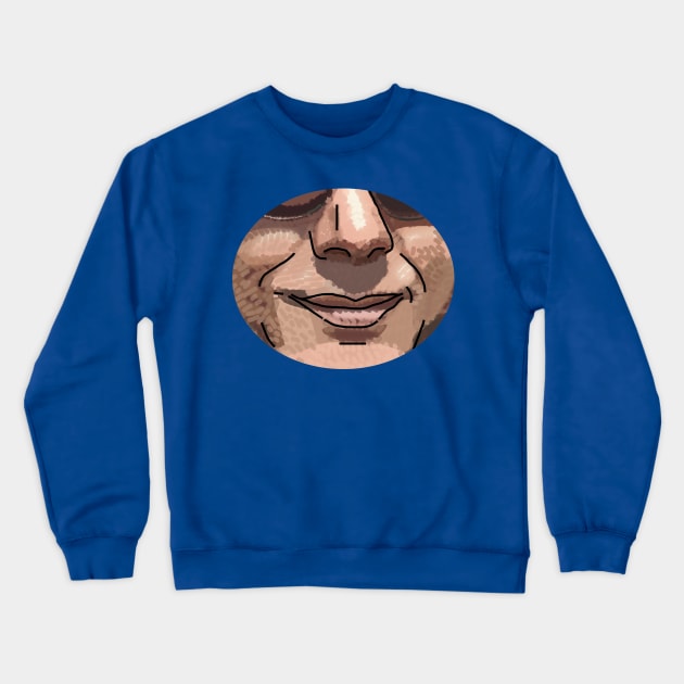 Smiling Man Face Crewneck Sweatshirt by ellenhenryart